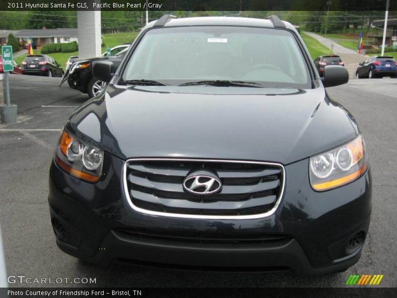 Pacific Blue Pearl / Gray 2011 Hyundai Santa Fe GLS