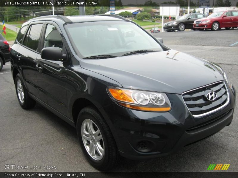 Pacific Blue Pearl / Gray 2011 Hyundai Santa Fe GLS