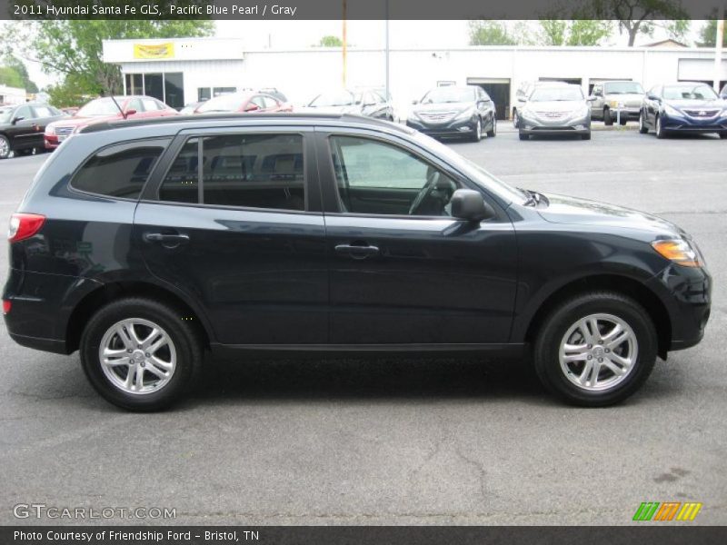 Pacific Blue Pearl / Gray 2011 Hyundai Santa Fe GLS