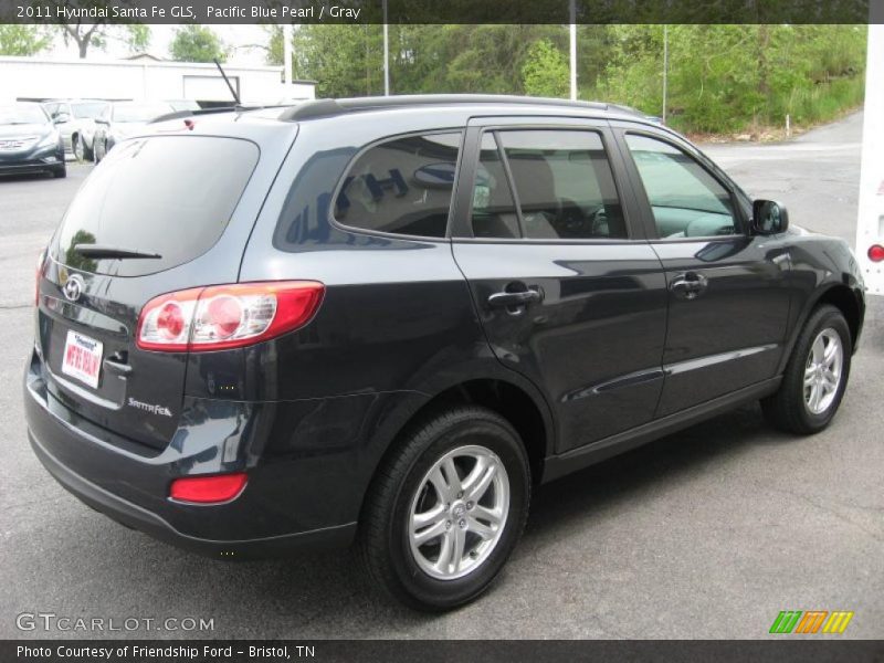Pacific Blue Pearl / Gray 2011 Hyundai Santa Fe GLS