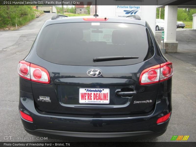 Pacific Blue Pearl / Gray 2011 Hyundai Santa Fe GLS