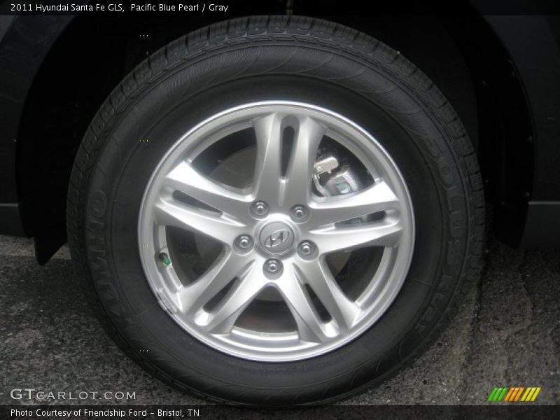 Pacific Blue Pearl / Gray 2011 Hyundai Santa Fe GLS