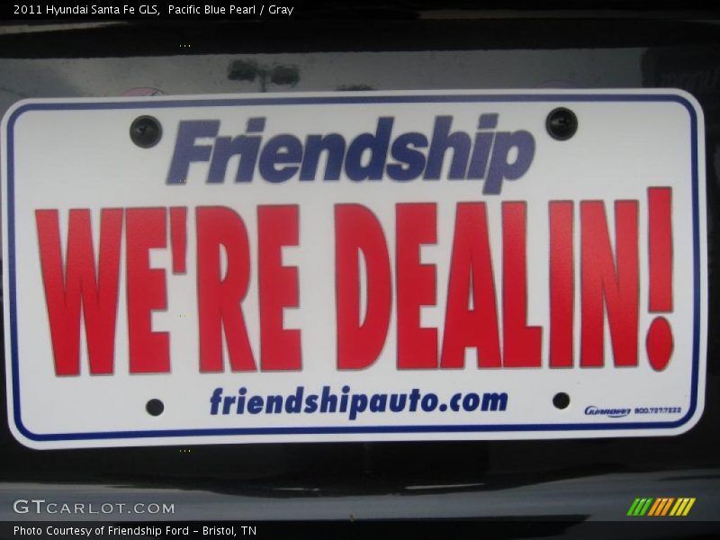 Pacific Blue Pearl / Gray 2011 Hyundai Santa Fe GLS