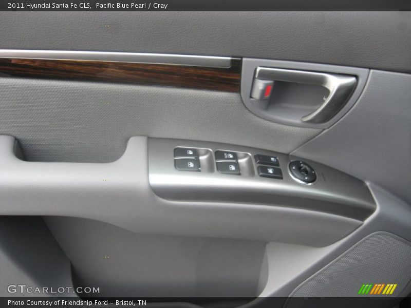 Pacific Blue Pearl / Gray 2011 Hyundai Santa Fe GLS