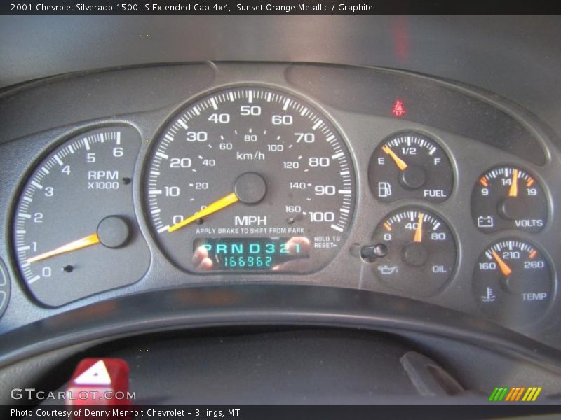 Sunset Orange Metallic / Graphite 2001 Chevrolet Silverado 1500 LS Extended Cab 4x4