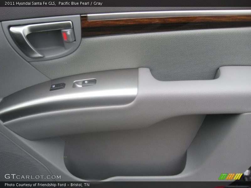 Pacific Blue Pearl / Gray 2011 Hyundai Santa Fe GLS