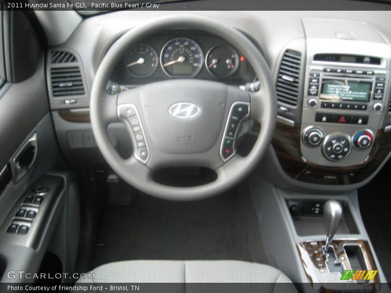 Pacific Blue Pearl / Gray 2011 Hyundai Santa Fe GLS