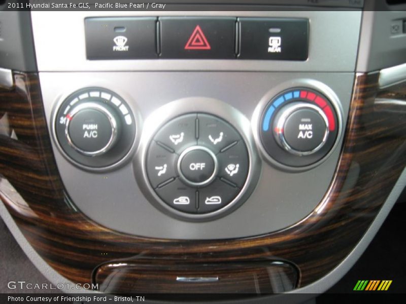 Pacific Blue Pearl / Gray 2011 Hyundai Santa Fe GLS