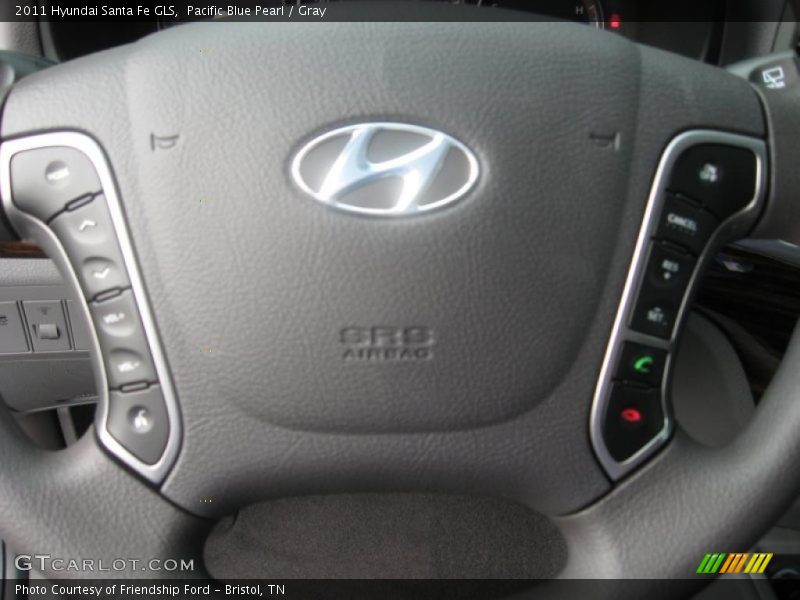 Pacific Blue Pearl / Gray 2011 Hyundai Santa Fe GLS