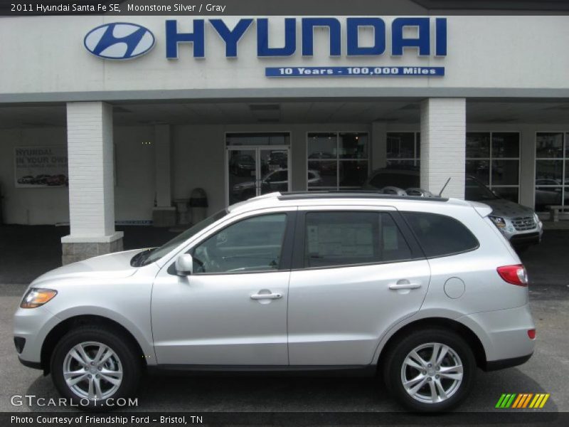 Moonstone Silver / Gray 2011 Hyundai Santa Fe SE