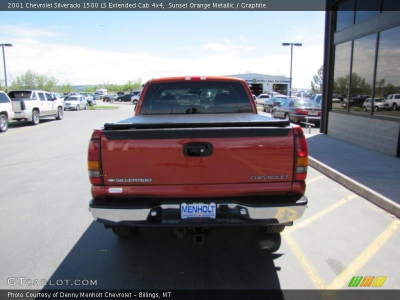 Sunset Orange Metallic / Graphite 2001 Chevrolet Silverado 1500 LS Extended Cab 4x4