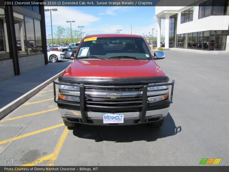 Sunset Orange Metallic / Graphite 2001 Chevrolet Silverado 1500 LS Extended Cab 4x4