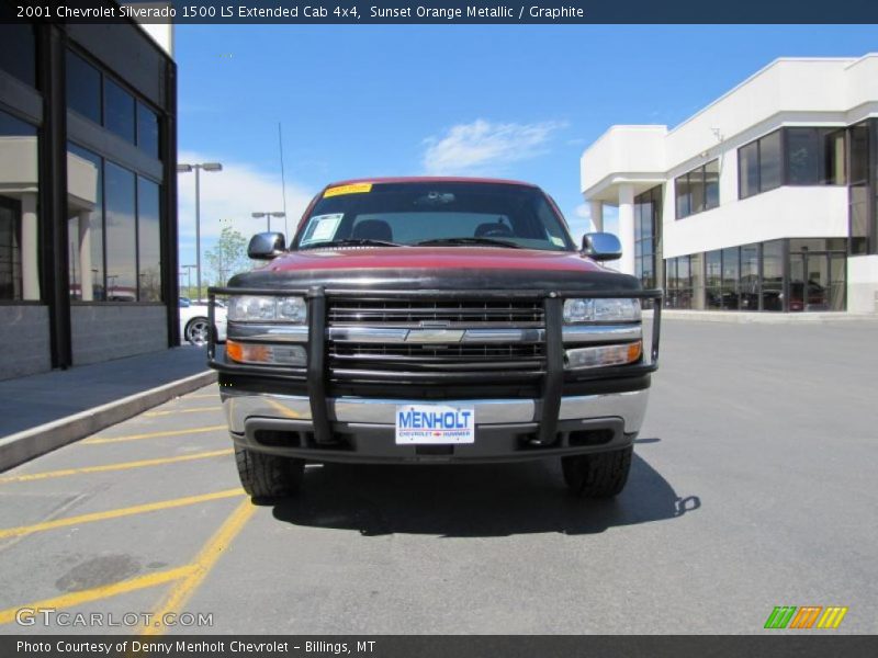 Sunset Orange Metallic / Graphite 2001 Chevrolet Silverado 1500 LS Extended Cab 4x4