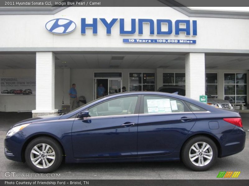 Indigo Blue Pearl / Camel 2011 Hyundai Sonata GLS