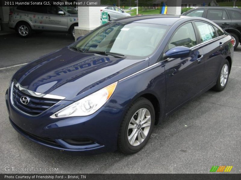 Indigo Blue Pearl / Camel 2011 Hyundai Sonata GLS