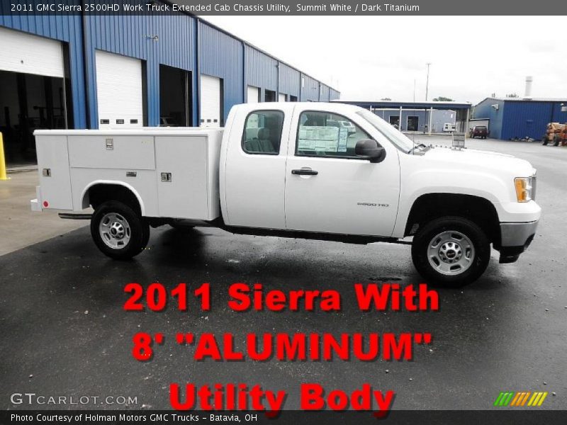 Summit White / Dark Titanium 2011 GMC Sierra 2500HD Work Truck Extended Cab Chassis Utility