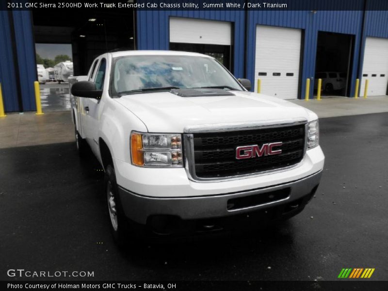 Summit White / Dark Titanium 2011 GMC Sierra 2500HD Work Truck Extended Cab Chassis Utility