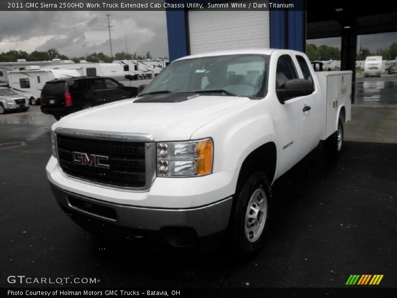 Summit White / Dark Titanium 2011 GMC Sierra 2500HD Work Truck Extended Cab Chassis Utility