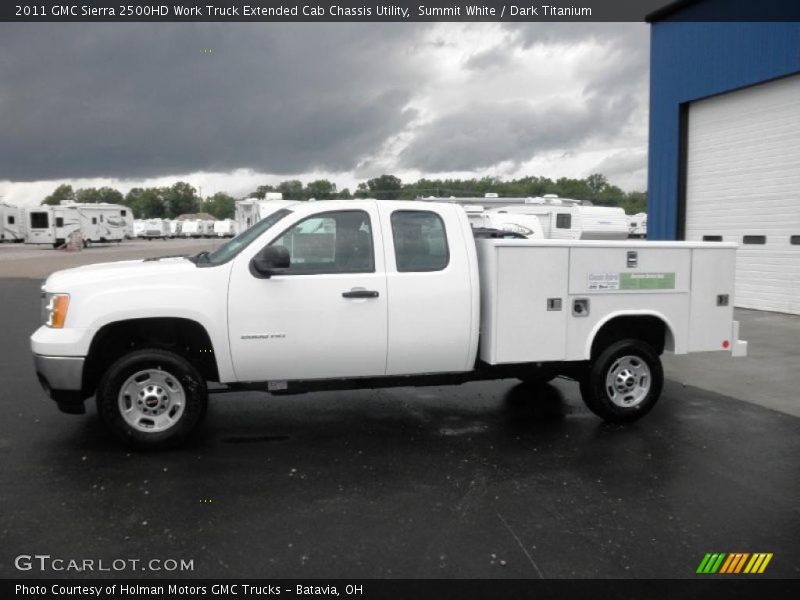 Summit White / Dark Titanium 2011 GMC Sierra 2500HD Work Truck Extended Cab Chassis Utility
