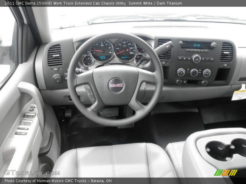 Summit White / Dark Titanium 2011 GMC Sierra 2500HD Work Truck Extended Cab Chassis Utility