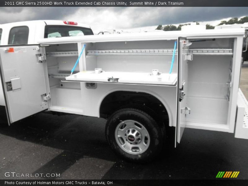 Summit White / Dark Titanium 2011 GMC Sierra 2500HD Work Truck Extended Cab Chassis Utility