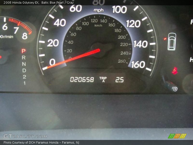 Baltic Blue Pearl / Gray 2008 Honda Odyssey EX