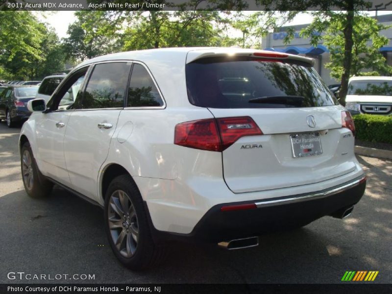 Aspen White Pearl / Umber 2011 Acura MDX Advance