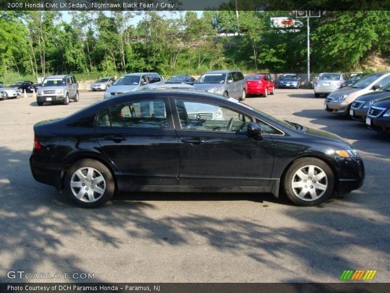 Nighthawk Black Pearl / Gray 2008 Honda Civic LX Sedan