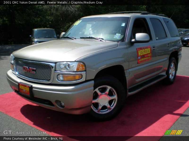 Pewter Metallic / Graphite/Medium Gray 2001 GMC Yukon Denali AWD