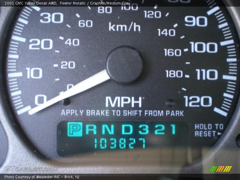 Pewter Metallic / Graphite/Medium Gray 2001 GMC Yukon Denali AWD
