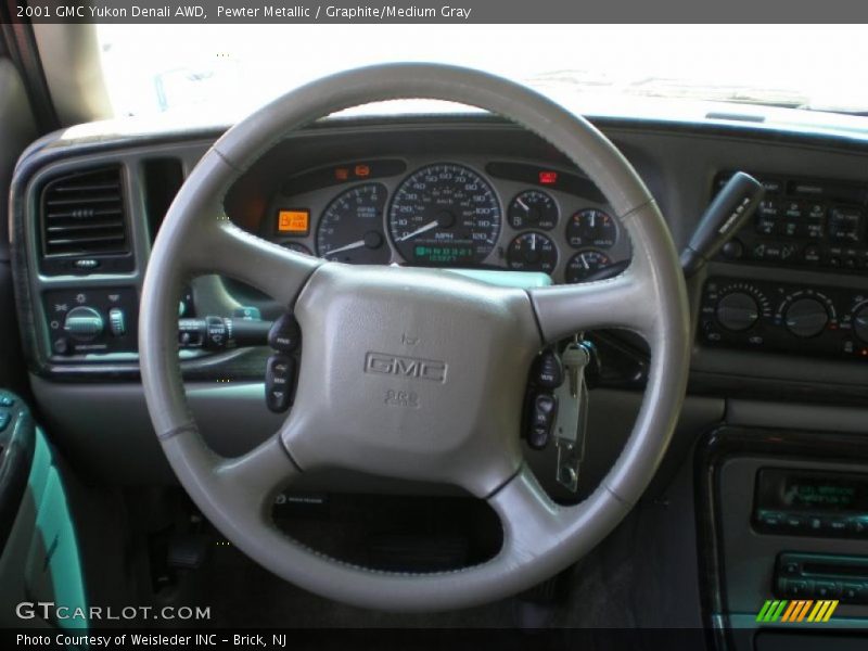 Pewter Metallic / Graphite/Medium Gray 2001 GMC Yukon Denali AWD