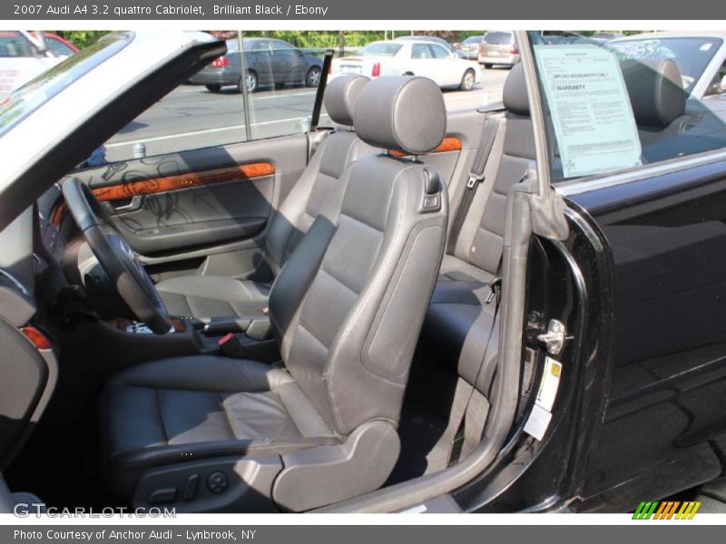 Brilliant Black / Ebony 2007 Audi A4 3.2 quattro Cabriolet