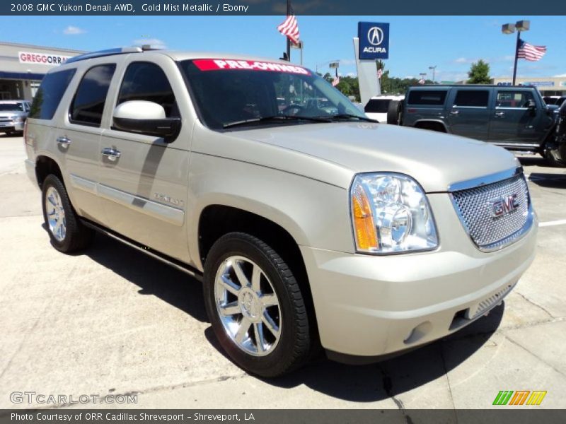 Gold Mist Metallic / Ebony 2008 GMC Yukon Denali AWD