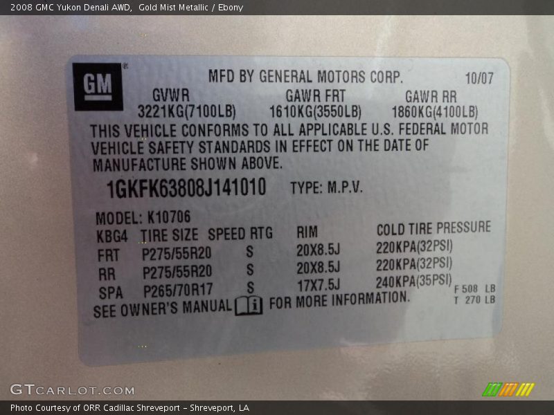 Gold Mist Metallic / Ebony 2008 GMC Yukon Denali AWD