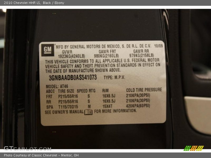 Black / Ebony 2010 Chevrolet HHR LS