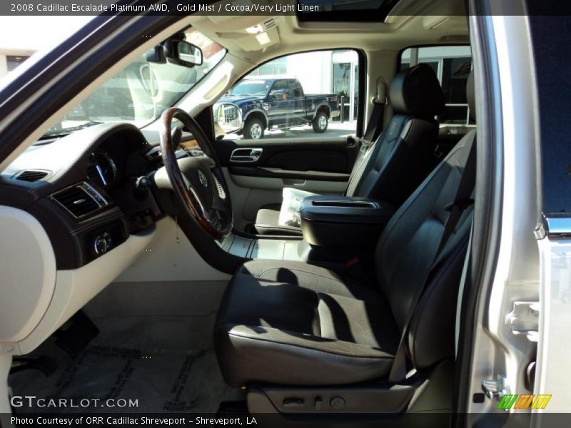 Gold Mist / Cocoa/Very Light Linen 2008 Cadillac Escalade Platinum AWD