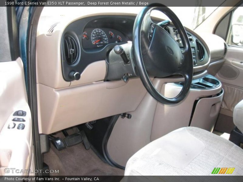 Deep Forest Green Metallic / Beige 1998 Ford E Series Van E350 XLT Passenger