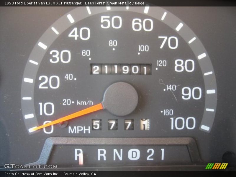 Deep Forest Green Metallic / Beige 1998 Ford E Series Van E350 XLT Passenger