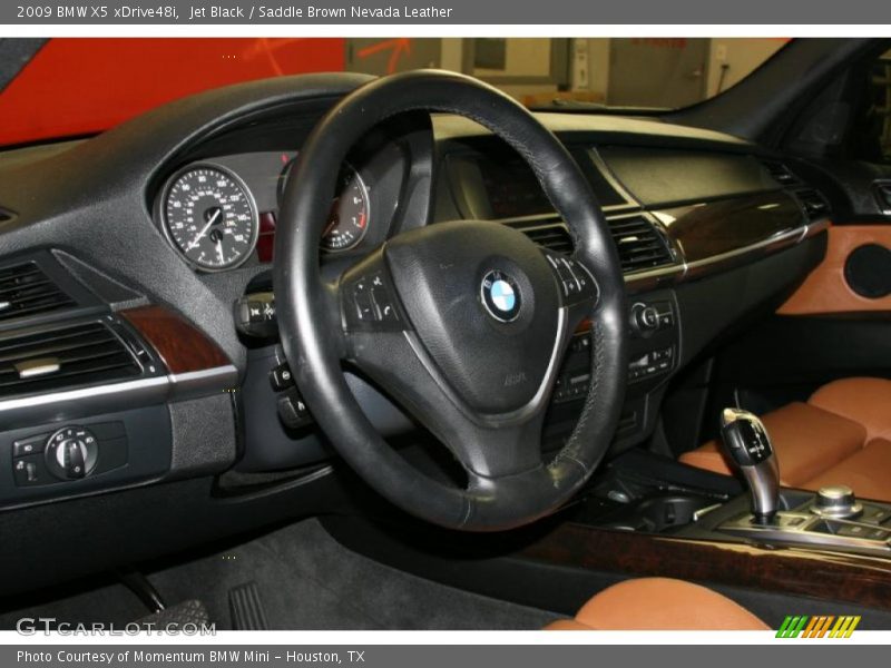 Jet Black / Saddle Brown Nevada Leather 2009 BMW X5 xDrive48i