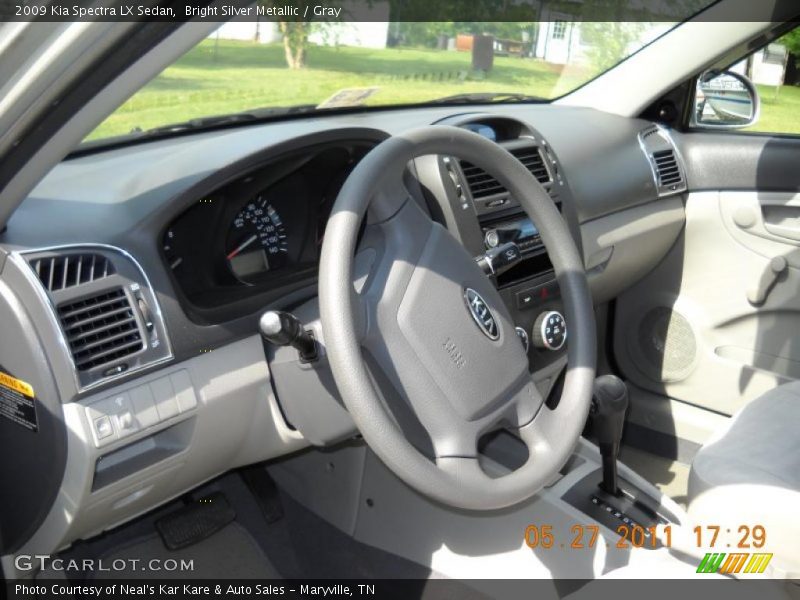 Bright Silver Metallic / Gray 2009 Kia Spectra LX Sedan