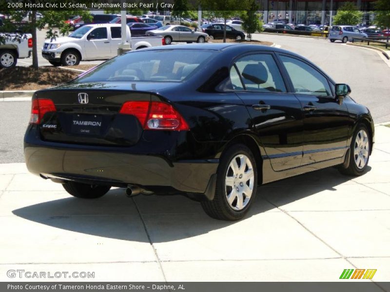 Nighthawk Black Pearl / Gray 2008 Honda Civic LX Sedan