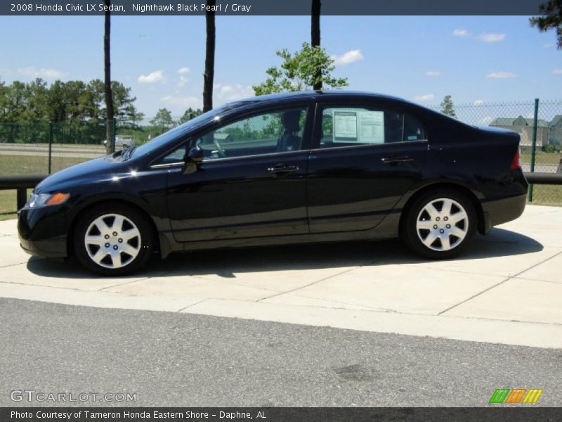 Nighthawk Black Pearl / Gray 2008 Honda Civic LX Sedan