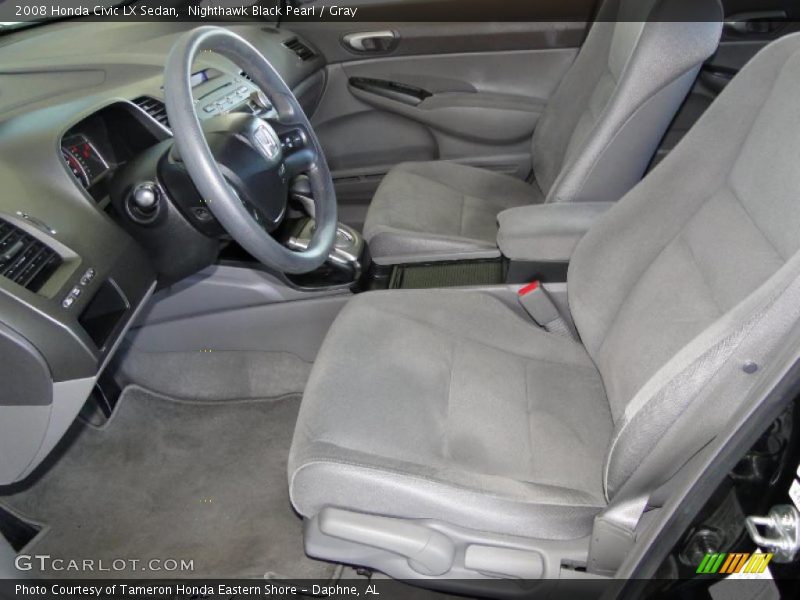 Nighthawk Black Pearl / Gray 2008 Honda Civic LX Sedan