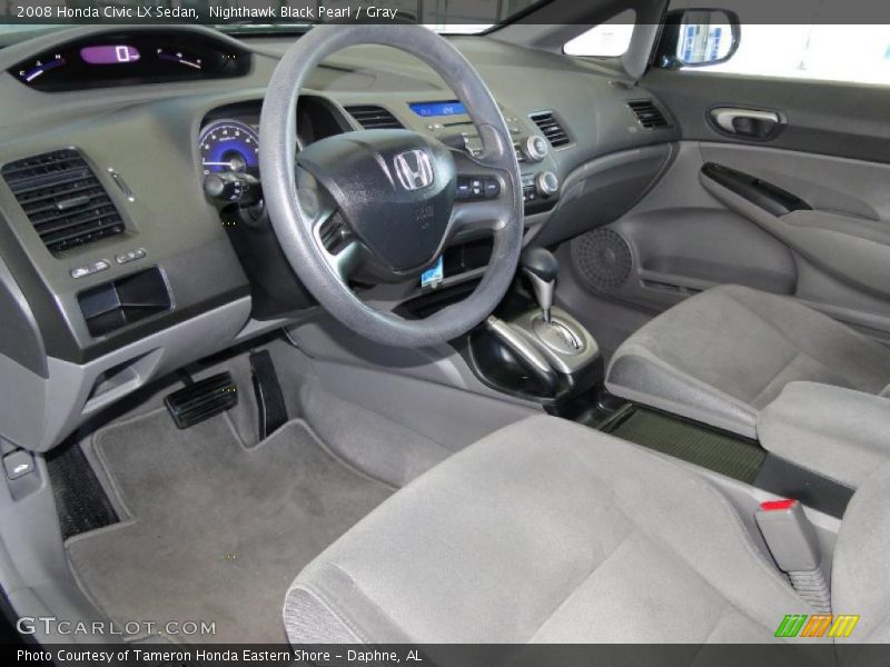 Nighthawk Black Pearl / Gray 2008 Honda Civic LX Sedan
