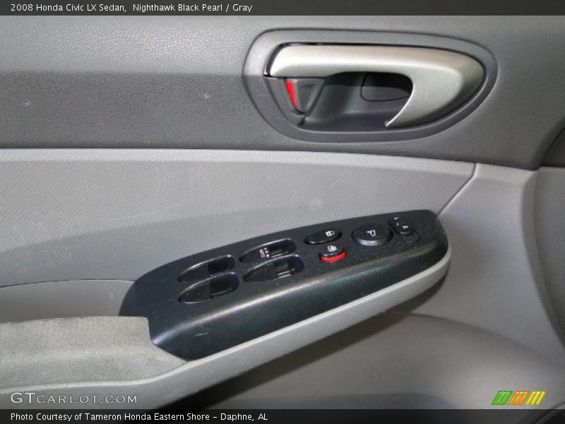 Nighthawk Black Pearl / Gray 2008 Honda Civic LX Sedan