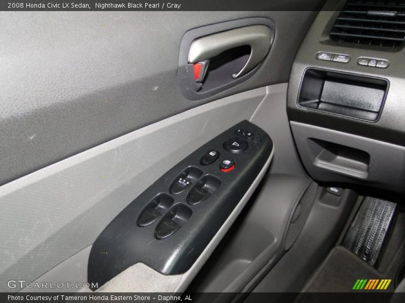 Nighthawk Black Pearl / Gray 2008 Honda Civic LX Sedan