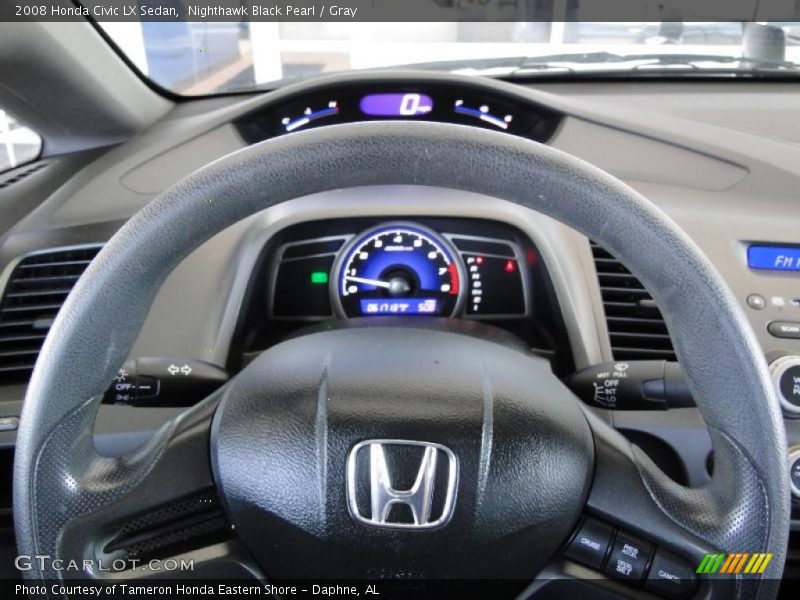 Nighthawk Black Pearl / Gray 2008 Honda Civic LX Sedan