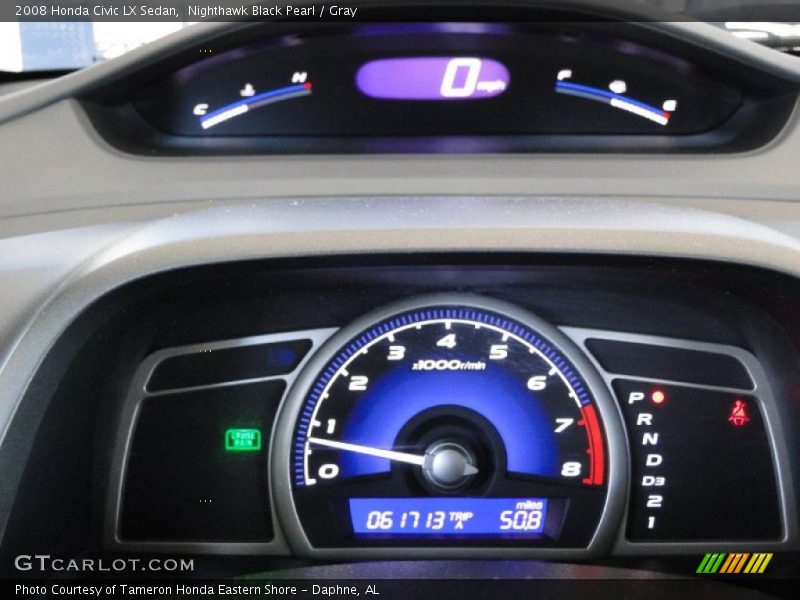 Nighthawk Black Pearl / Gray 2008 Honda Civic LX Sedan