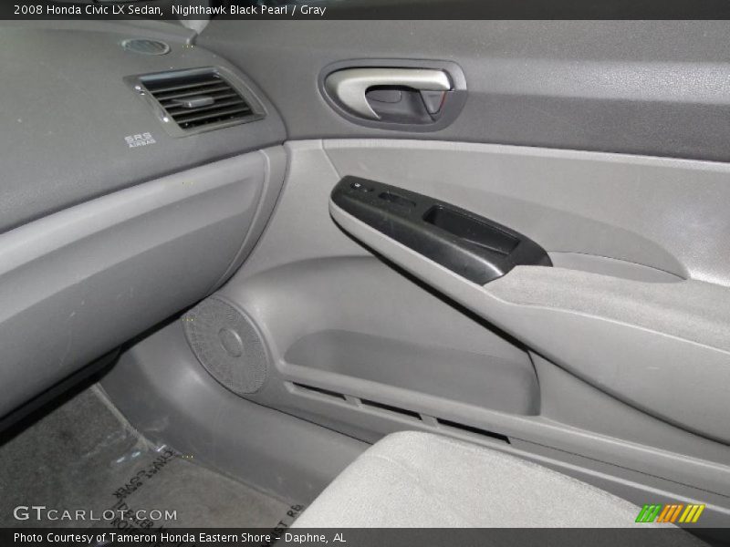 Nighthawk Black Pearl / Gray 2008 Honda Civic LX Sedan