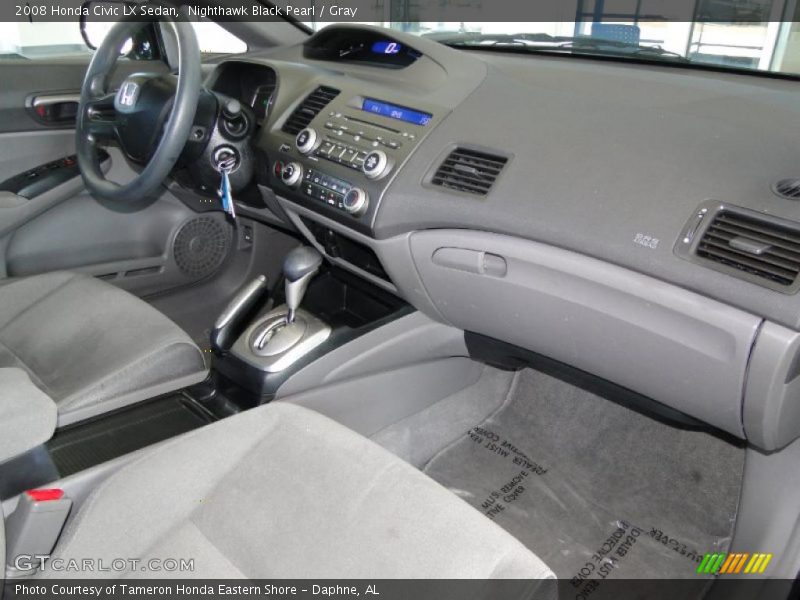 Nighthawk Black Pearl / Gray 2008 Honda Civic LX Sedan